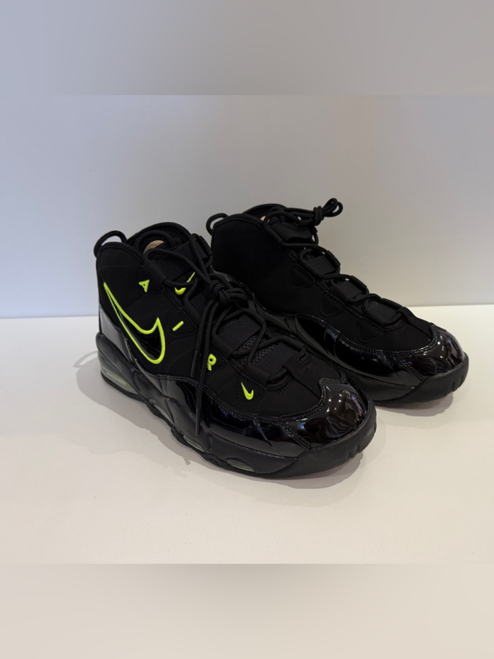 Nike Kids Black Sneakers with Volt Swoosh